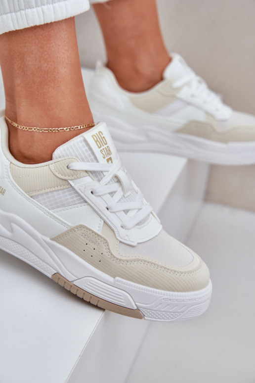 Sneakers modeļa apavi ar platformu Big Star OO274A155 Baltas-smilšu krāsas
