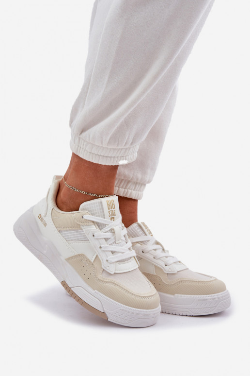 Sneakers modeļa apavi ar platformu Big Star OO274A155 Baltas-smilšu krāsas