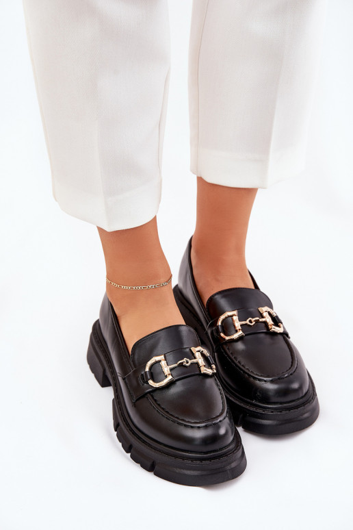 sieviešu mokasīni Eko   Ze Zelta krāsasm Detalem Melns Ravalissea