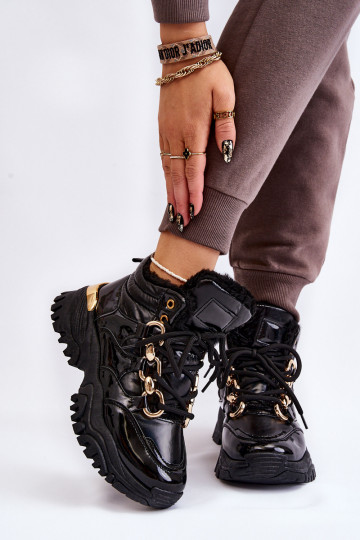  siltināti sporta apavi apavi šņorējami Melns Bastini