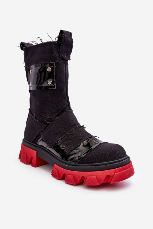 Auduma Sieviešu puszābaki ar rāvējslēdzējiem Melns Elinare