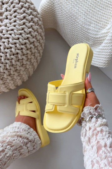 sieviešu čības ar platiem papēžiem Dzelteni Lorania