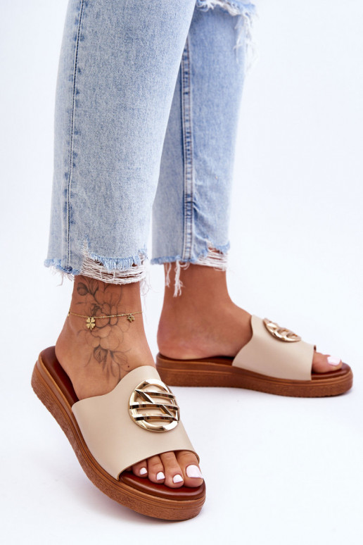  Čības ar ornamentiem smilšu krāsas Secrets