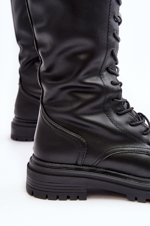 garie zābaki Kerzi   šņorējami Melns Elavettsa