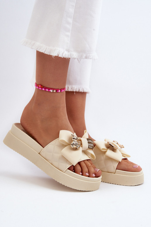  Čības ar bantītēm i m smilšu krāsas Katterina