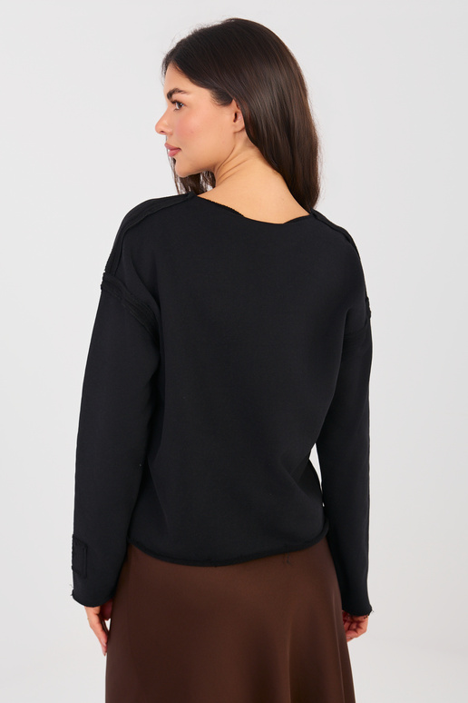 Zils džemperis ar rāvējslēdzēju melns