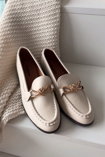 Mokasīni Sieviešu Ar greznu Detalem Ziloņkaula krāsas Rosynne 2