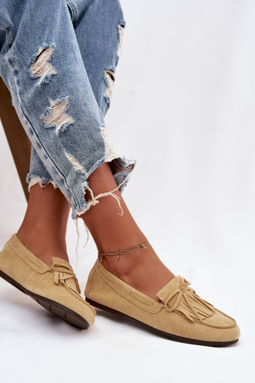 sieviešu mokasīni ar bārkstīm Dzelteni Janelisse