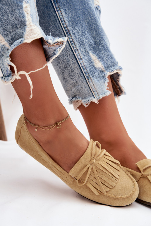 sieviešu mokasīni ar bārkstīm Dzelteni Janelisse