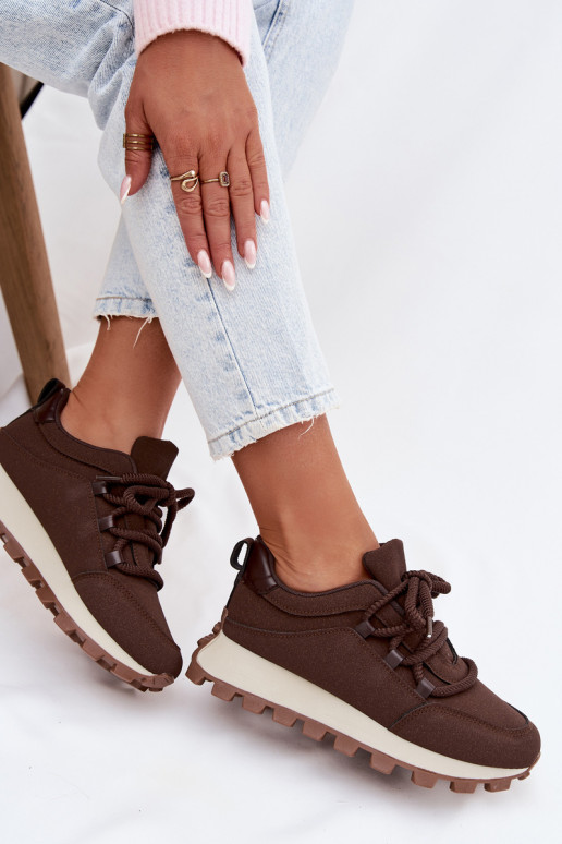 sporta apavi  modeļa apavi ar platformu Czekoladowe Riadella