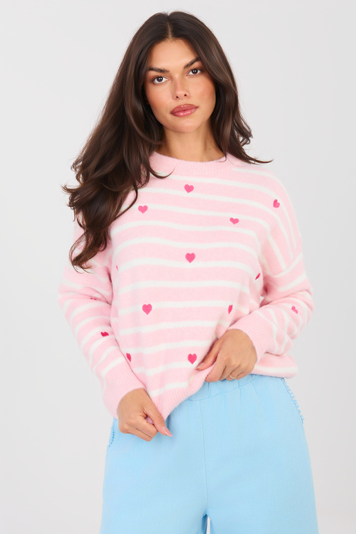 Gaiši rozā džemperis