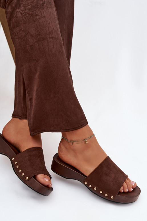 sieviešu čības Ze Zelta krāsasmi  Czekoladowe Ferinna