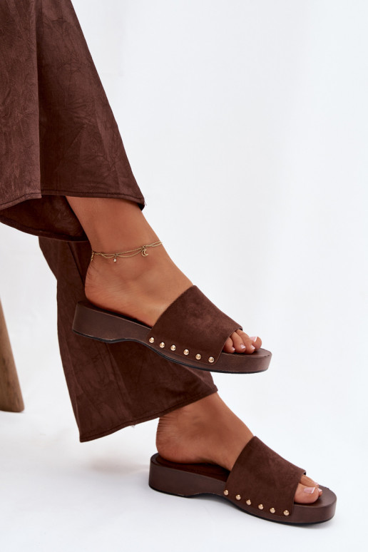 sieviešu čības Ze Zelta krāsasmi  Czekoladowe Ferinna