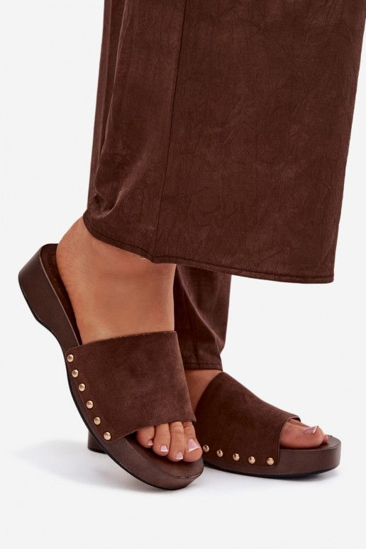 sieviešu čības Ze Zelta krāsasmi  Czekoladowe Ferinna