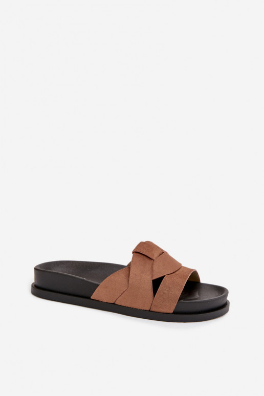 sieviešu čības owe Ar svītrām brūnas krāsas Marivessa