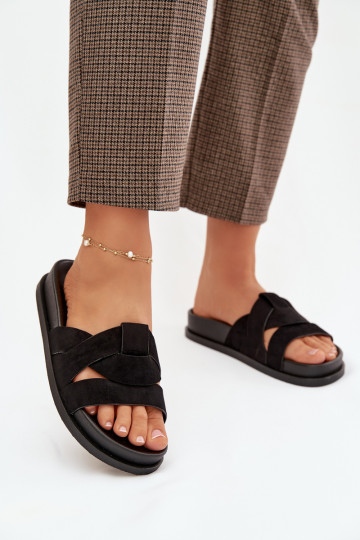 sieviešu čības owe Ar svītrām Melns Marivessa