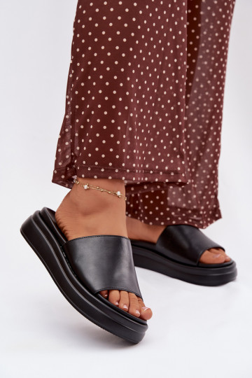 sieviešu čības ar platformu Melns Tanelisse