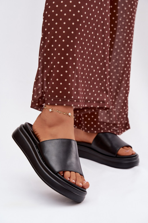 sieviešu čības ar platformu Melns Tanelisse