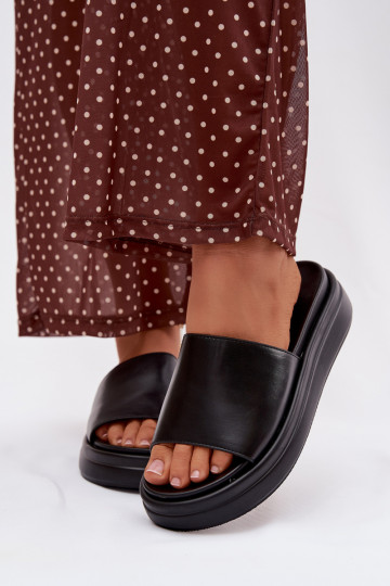 sieviešu čības ar platformu Melns Tanelisse 2