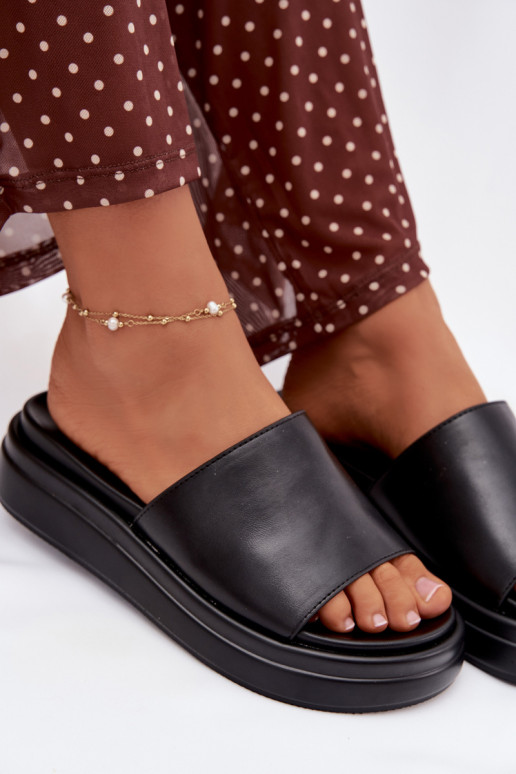 sieviešu čības ar platformu Melns Tanelisse