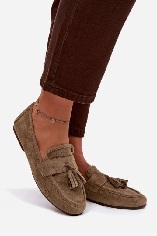 sieviešu mokasīni zempapēžu ar bārkstīm Zaļas krāsas Marilisse