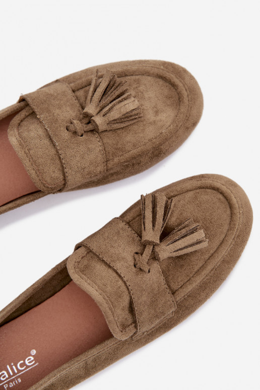 sieviešu mokasīni zempapēžu ar bārkstīm Zaļas krāsas Marilisse