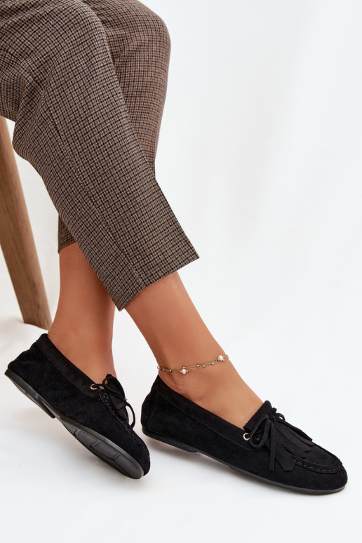 sieviešu mokasīni ar stilīgām detaļām  Melns Glorina