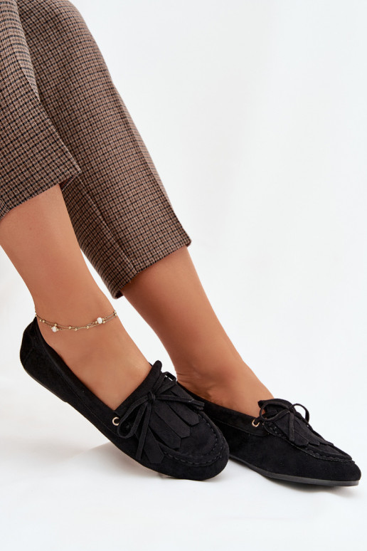 sieviešu mokasīni ar stilīgām detaļām  Melns Glorina