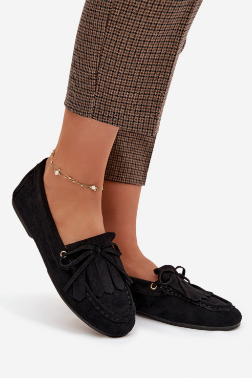 sieviešu mokasīni ar stilīgām detaļām  Melns Glorina