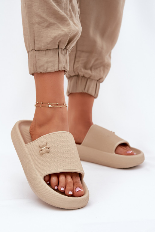 Vieglas čības uz pirksta sieviešu čības ar platformu  Vinceza 75210 smilšu krāsas