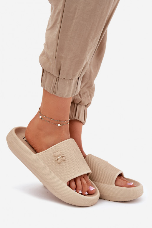 Vieglas čības uz pirksta sieviešu čības ar platformu  Vinceza 75210 smilšu krāsas