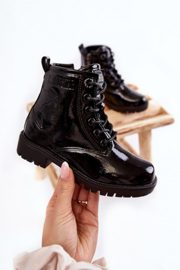 Bērnu apavi Laque siltināti Sieviešu puszābaki Big Star II374045 Melns