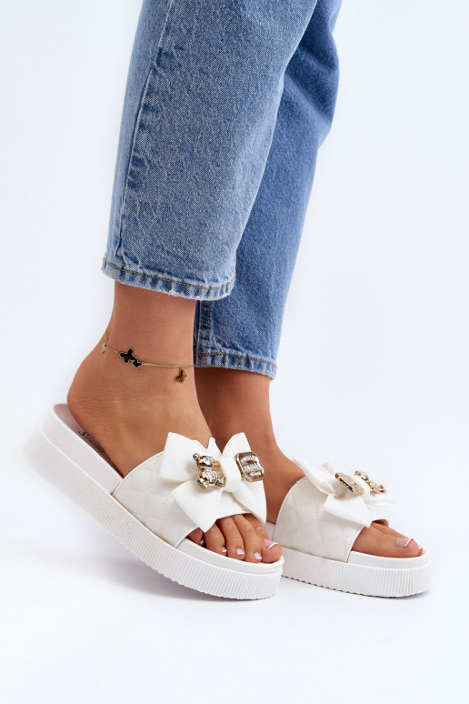  Čības ar bantītēm i m baltas krāsas Katterina