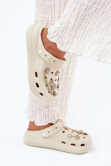 Vieglas čības uz pirksta sieviešu čības Z Przypinkami smilšu krāsas Linaviela