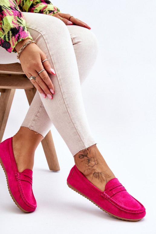  Klasiski zamšādas mokasīni rozā krāsas Ivana