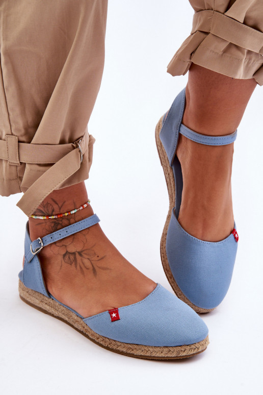  espadrilles ar platformu Big Star FF274532 Zilas krāsas