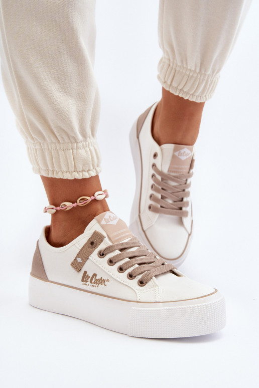 Auduma sieviešu puszābaki Lee Cooper LCW-24-31-2198 baltas krāsas