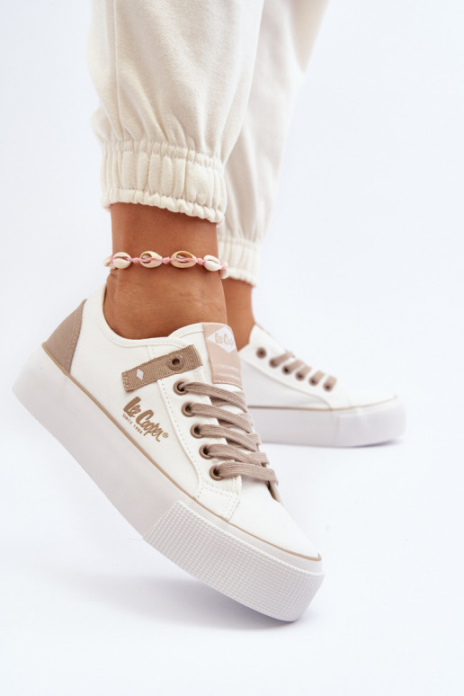 Auduma sieviešu puszābaki Lee Cooper LCW-24-31-2198 baltas krāsas