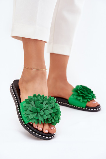 sieviešu čības Ozdobione ami Zaļas krāsas Cellanen