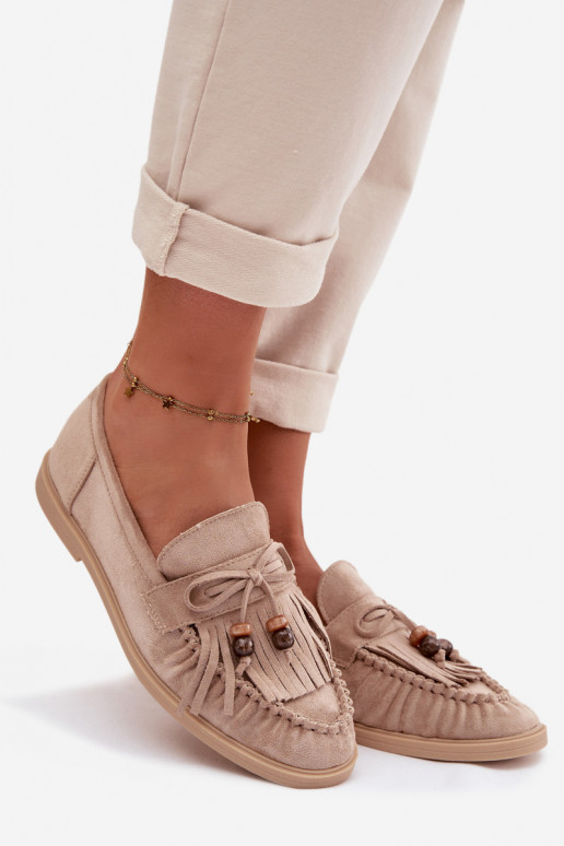 sieviešu mokasīni ar bārkstīm I ikami smilšu krāsas Teressa