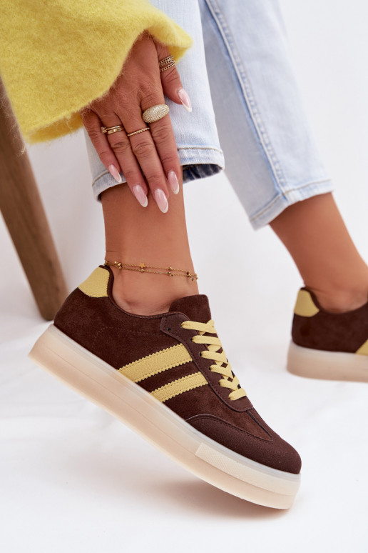  modeļa apavi  ar platformu Czekoladowe Giselia