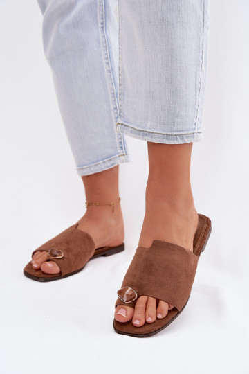 Čības   Detalem owe brūnas krāsas Selavine