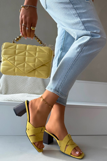 sieviešu čības ar papēdi Ar svītrām owe Dzelteni Corivelle 2