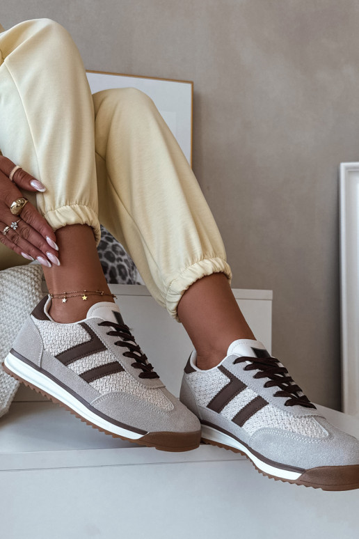 Smilšu krāsas sieviešu sporta apavi „Sneakers" modelis „Soretta"