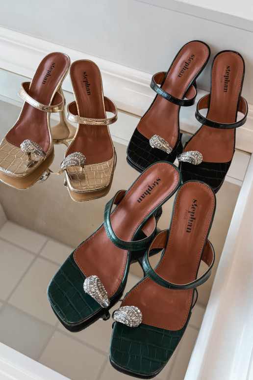 sieviešu čības ar papēdi  Detalem Melns Lorissa