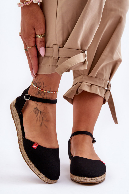  espadrilles ar platformu Big Star FF274526 Melns