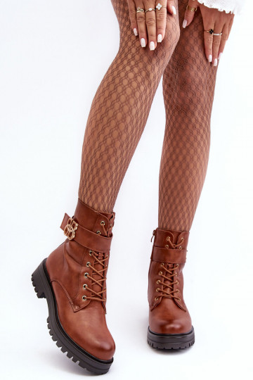 zābaki  ar rāvējslēdzējiem ar ornamentiem brūnas krāsas Ciossava 2