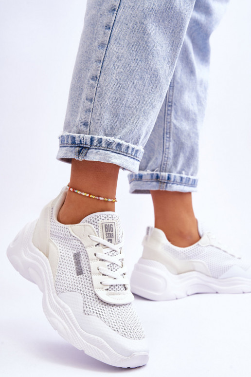  Auduma sporta apavi Memory Foam System Big Star LL274A064 baltas krāsas