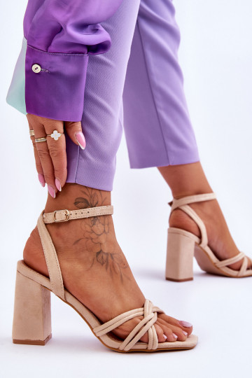  Zamšādas basenes ar papēdi smilšu krāsas Bernett 2