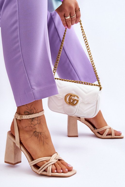  Zamšādas basenes ar papēdi smilšu krāsas Bernett